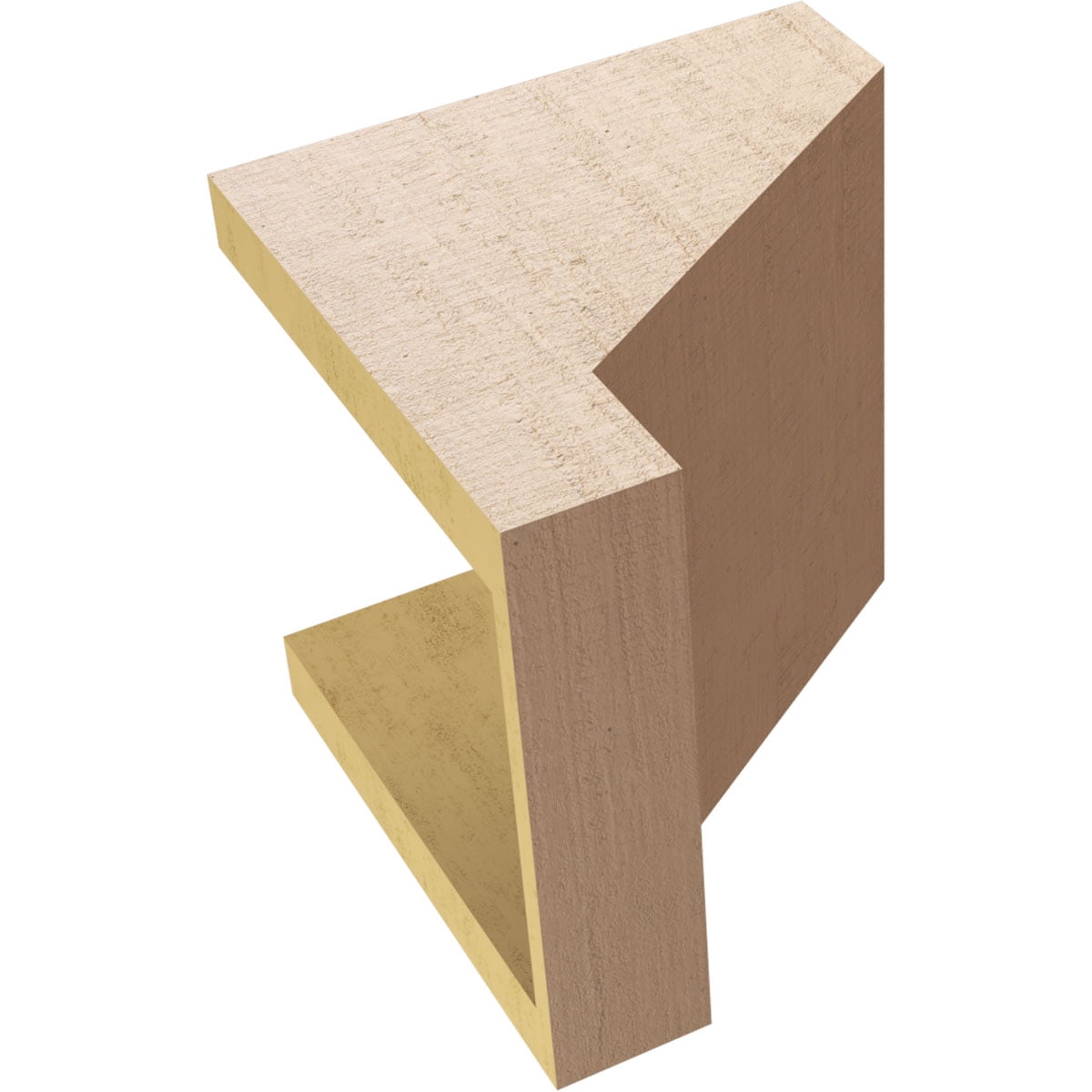 8"W x 8"D x 8"H Wide Clemmons Rough Cedar Woodgrain TimberThane Corbel, Primed Tan