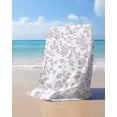 thumbnail image 4 of Spring Flower Beach Towels Oversized Super Absorbent, Vintage Farmhouse Light Purple Boho Leaf Lightweight Bath Towel Quick Dry Sets For Bathroom/Pool/Rv Camping/Beach Play/Gym Room/Picnic 35"x70", 4 of 8