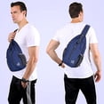 thumbnail image 7 of WATERFLY Unisex Hiking Travel Nylon Sling Bag Cross-Body Shoulder Chest Bag,Navy Blue, 7 of 7
