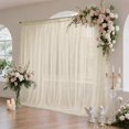 thumbnail image 5 of Efavormart Sheer Wedding Arch Drape 10ft × 10ft Beige – Backdrop Curtain Panel with Rod Pocket, 5 of 5