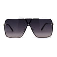 thumbnail image 1 of SA106 Luxury Rimless Oversize Shield 90s Fashion Sunglasses Gold Smoke, 1 of 4