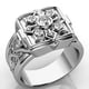 thumbnail image 3 of Anillo estilo punk Sunnimix Cruz flor patrón de cristal para hombre compromiso Plata 8, 3 of 8