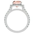 thumbnail image 3 of Cushion Cut Pink Morganite Halo Engagement Ring 14K White Gold 2.70 carat, 3 of 5