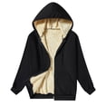 thumbnail image 3 of Men'S Casual Full Zip Up Sherpa Lined Hoodie Thick Fleece Heavyweight Jacket Windproof Thermal Zipper Sweatshirt, 3 of 8