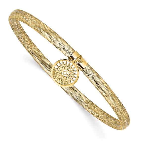 Auriga 14K Yellow Gold Sun Charm Stretch Bangle for Women