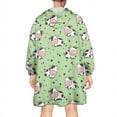 thumbnail image 2 of Wearable Oversized Blanket,Green Cow Dot Pattern Wearable Blanket Hoodie for Adults,Cozy Hooded Blankets with Super Pockets,Super Warm Fuzzy Pullover for Women & Men, 2 of 6