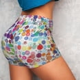 thumbnail image 3 of KLL Colorful Watercolor Dots Pattern Workout Shorts for Women Scrunch Short Gym Yoga Running Sport Active Exercise Fitness Shorts, 3 of 8