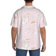 thumbnail image 3 of KLL Rainboe And Rabbit Print Men's Shirt Short Sleeve Button Down Summer Cuba Beach Shirts- Medium, 3 of 5
