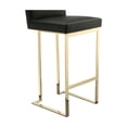 thumbnail image 5 of Pangea Home Dexter 30" Modern Faux Leather & Polished Steel Bar Stool in Black, 5 of 20