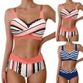 thumbnail image 5 of XIYON Bikini Sets For Women Tankini Swimsuits Two Piece Strappy Bathing Suit Tops With Shorts Plus Size Beach Swimwear Summer Beach Vacation Bathing Suits, 5 of 9