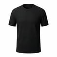 thumbnail image 3 of Men's Short Sleeve T-Shirt Ice Silk Polyester Moisture Wicking Cool Touch Casual Daily Summer Breathable Vacation Beach Travel Streetwear | Zenithor,Black 2XL, 3 of 6