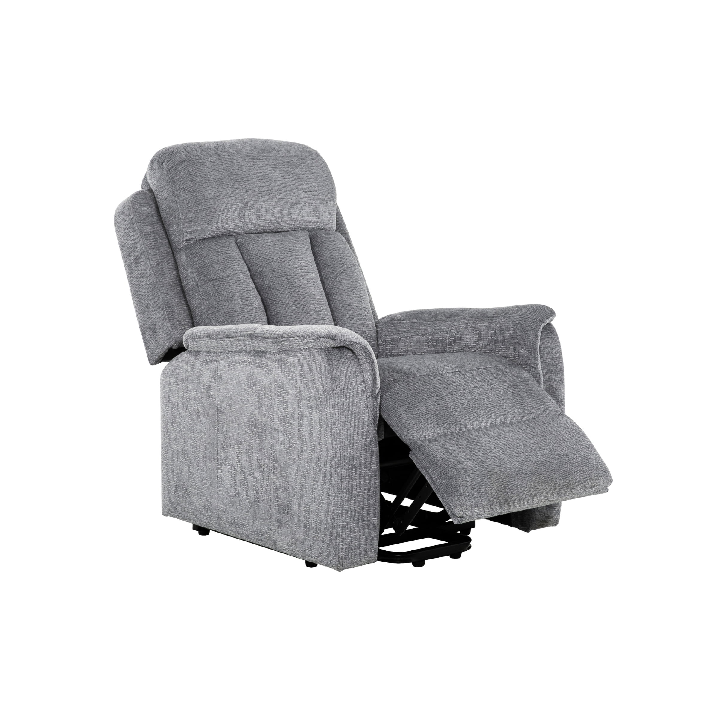 Primo Holmes 32 in. Grey Suede Rocker Recliner Chair