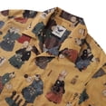 thumbnail image 2 of YIUME Mens Japanese Hawaiian Shirt The Cat that Kicked Cuju Cotton Camp Collar Short Sleeve Aloha Shirt, 2 of 6
