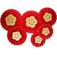 thumbnail image 1 of 12pcs Hanging Paper Pendants Flower Paper Fans Decoration Party Layout Props for New Year, 1 of 8