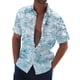 thumbnail image 1 of Men's Summer New Loose Print Short Sleeve Shirt Cardigan Beach Shirt 2XL, 1 of 5