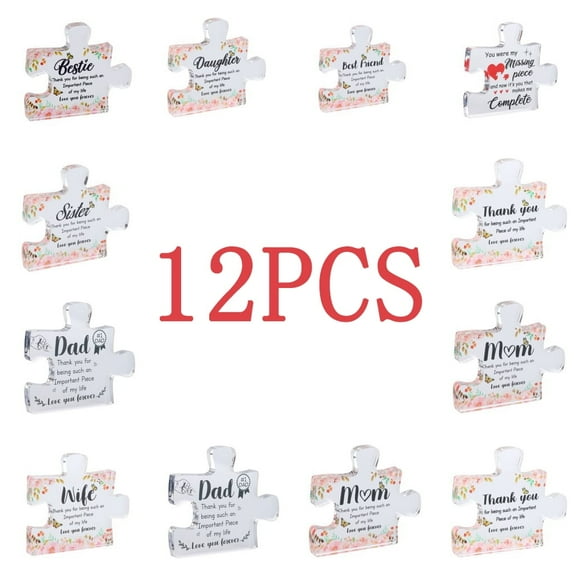Gifts for Mom, Engraved Plaque Gifts for Mom Birthday , Acrylic Block Puzzle 3.9 x 3.3 inch, Heartwarming Gifts for Women, Mom Birthday Gifts from Daughter, Son, Dad, Mother's Day Christmas Gifts