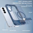 thumbnail image 3 of Dteck Magnetic Case for Samsung Galaxy S23,Shockproof TPU+PC Anti-Slip Compatible with Mag Safe Case Adjustable Kickstand Frosted Translucent Matte Phone Cover,Darkblue, 3 of 4