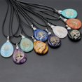 thumbnail image 6 of Natural Teardrop Tree of Life Necklace Pendant Germstone Energy Crystal Healing, 6 of 6