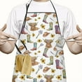 thumbnail image 2 of Highland Cow Sunflower Boot Hat Pattern Apron-Garden Aprons for Women with Pockets-Cotton Linen Waterproof Kitchen Cooking Gardening Aprons Adjustable for Kitchen,Cooking,BBQ and Salon 33x27 Inch, 2 of 7