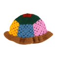 thumbnail image 3 of SAYOO Gorro de Pescador de Punto para Mujer, Color Block Hollow Out Patchwork Crochet Bucket Cap para otoño SAYOO casual, 3 of 8