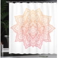 thumbnail image 3 of Ambesonne Lotus Shower Curtain, Mandala Abstract Flower Print, 69"Wx75"L, Peach Salmon, 3 of 4