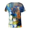 thumbnail image 5 of Débardeurs d'Été Grande Taille pour Femmes, Blouse Imprimée d'Été, T-Shirts Décontractés à Col en V, Manches Courtes, Hauts, T-Shirt à Col en V pour Femmes en Liquidation, 5 of 5