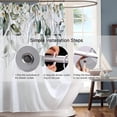 thumbnail image 6 of Green Gold Leaves and Branches Shower Curtain Sets,Simple White Bathroom Curtains,Modern Minimalist Bath Curtain, Waterproof Fabric with 12 Hooks 72x72 Inches, 6 of 6