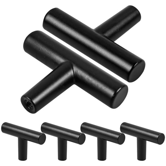 Baluue 6Pcs Matte Black Drawer Pulls Aluminum Cabinet Hardware for Doors