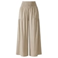 thumbnail image 3 of RUTAYY Women's Pants Casual High Waist with Pocket Drawstring Elastic Waist Comfortable Solid Color Vacation Playful Trousers, 3 of 7
