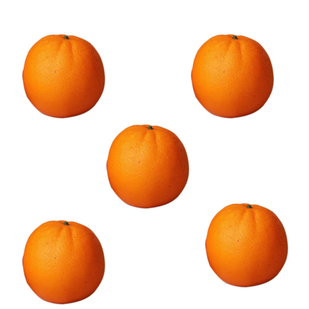 6Pcs Artificial Oranges Plastic Faux Fake Fruit Oranges Home Kitchen Decoration 