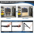 thumbnail image 6 of Wall Mounted Workbench with Pegboard  Folding Down Work Table Metal Pegboard Wall Organizer for Garage  Workshop, 6 of 7