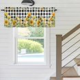 thumbnail image 4 of Kitchen Valances for Window, Summer Farmhouses Sunflowers Light Filtering Rod Pocket Valance Curtain, Black White Check &nbsp;Short Curtains Window Topper for Bedroom Bathroom Living Room 42x12in, 4 of 9
