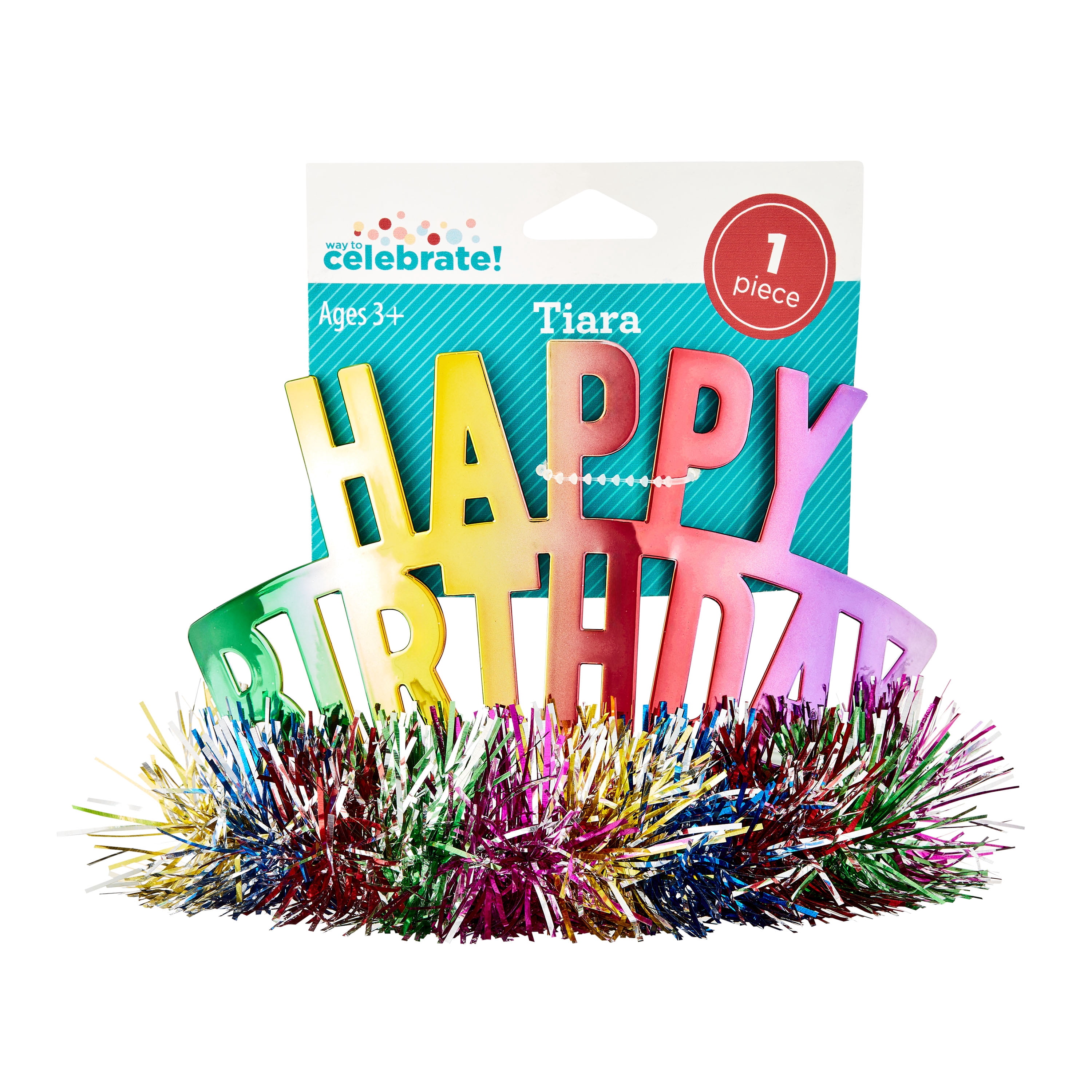 Multicolor Rainbow Happy Birthday Tiara, by Way To Celebrate