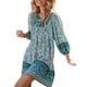 thumbnail image 2 of Lucakuins - Vestido de playa corto de verano para mujer, manga larga, cuello en V, estilo bohemio, vintage, floral Lucakuins  S-XL, 2 of 9