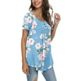 thumbnail image 6 of PPYOUNG Women's Summer Casual Short Sleeve Tunic Tops Fit Pleated Blouse Shirts, 6 of 6