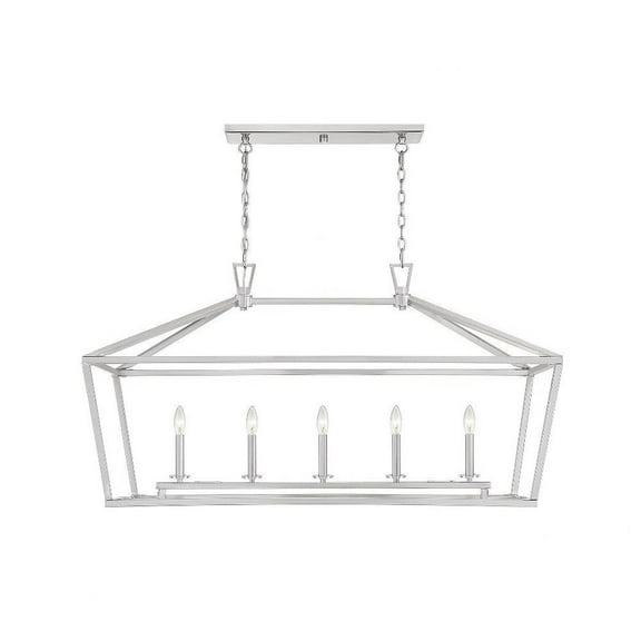 Traditional Five Light Chandelier-Satin Nickel Finish Bailey Street Home 159-Bel-2893924