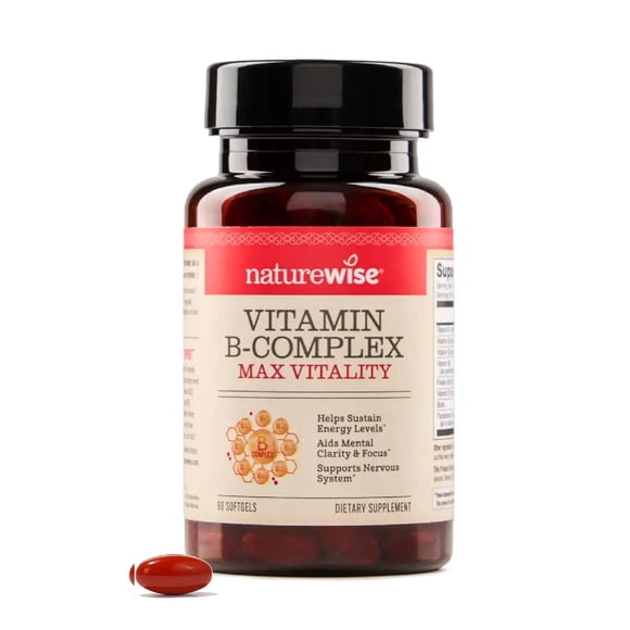 NatureWise Complejo B Completo 60 Cápsulas | Vitaminas B1 B2 B3 B6 B12 Biotina y Ácido Fólico
