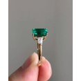 thumbnail image 4 of Solid 925 Silver Brilliant 4.10CT Colombian Emerald Center Engagement Gift Ring, 4 of 5