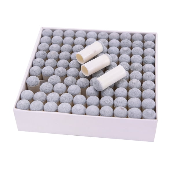 100 Piezas de Tacos de Billar Sunnimix Puntas de Cuero Gris 9mm