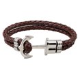 thumbnail image 5 of 2PCS Men's Anchor Bracelet, Vegan Leather and Stainless Steel, Anchor Bracelet Model, Silver Color Stainless Steel Bracelet and Vegan Leather, 5 of 5