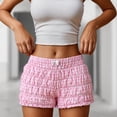 thumbnail image 2 of DHFJKG Women's Ruffle Shorts Plaid Bloomer Shorts Elastic Waist Cute Summer Bottoms Hot Pants, 2 of 5