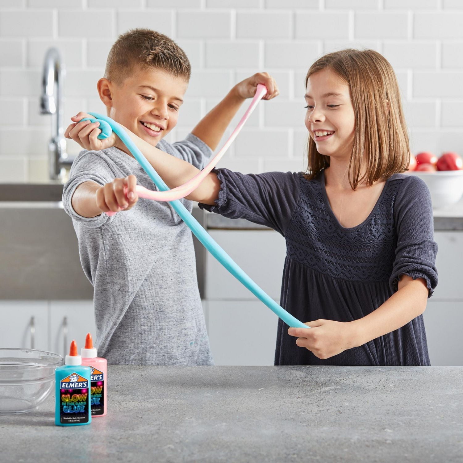 Colle liquide phosphorescente Elmer’s, lavable, rose, idéale pour fabriquer de la glu