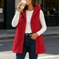 thumbnail image 2 of Diufon Womens Long Vest Casual Sleeveless Hooded Button Down Fleece Cardigan Fall Winter Warm Outerwear, 2 of 10