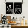 thumbnail image 2 of Sm:)e Spooky Skeleton Spider Bone Day of the Dead Kitchen Dish Towels Set of 2, 18x26 Inch, 2 of 6