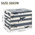 thumbnail image 5 of Yayeee Collapsible Cube Storage Bin with Lid Fabric Closet Decorative Basket with Handles, Dark Sharks, 5 of 7