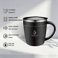 thumbnail image 2 of 16oz Stainless Steel Insulated Coffee Mug with Handle Double Wall Vacuum Travel Mug Tumbler Cup with Sliding Lid (Black), 2 of 9
