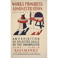 thumbnail image 2 of Richard Halls 11x14 Gold Ornate Wood Frame and Double Matted Museum Art Print Titled - An Exhibition of Selected Skills of the Unemployed Div. of Women's and Professional Projects (1936), 2 of 4