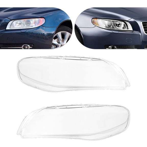 Pair Left Right Side Headlamp Lens Cover Headlight Cover For Volvo S80 2007-2016