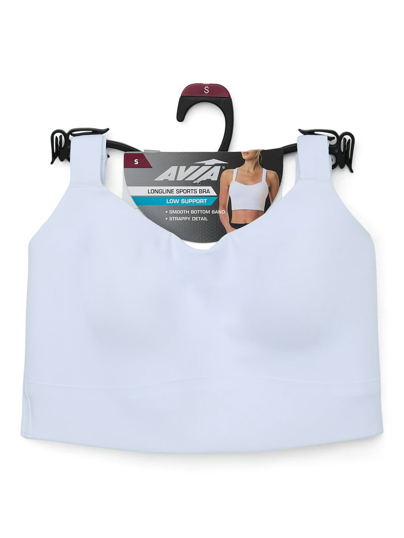 Avia Women's Low Impact Longline Strappy Back Sports Bra, Sizes XS