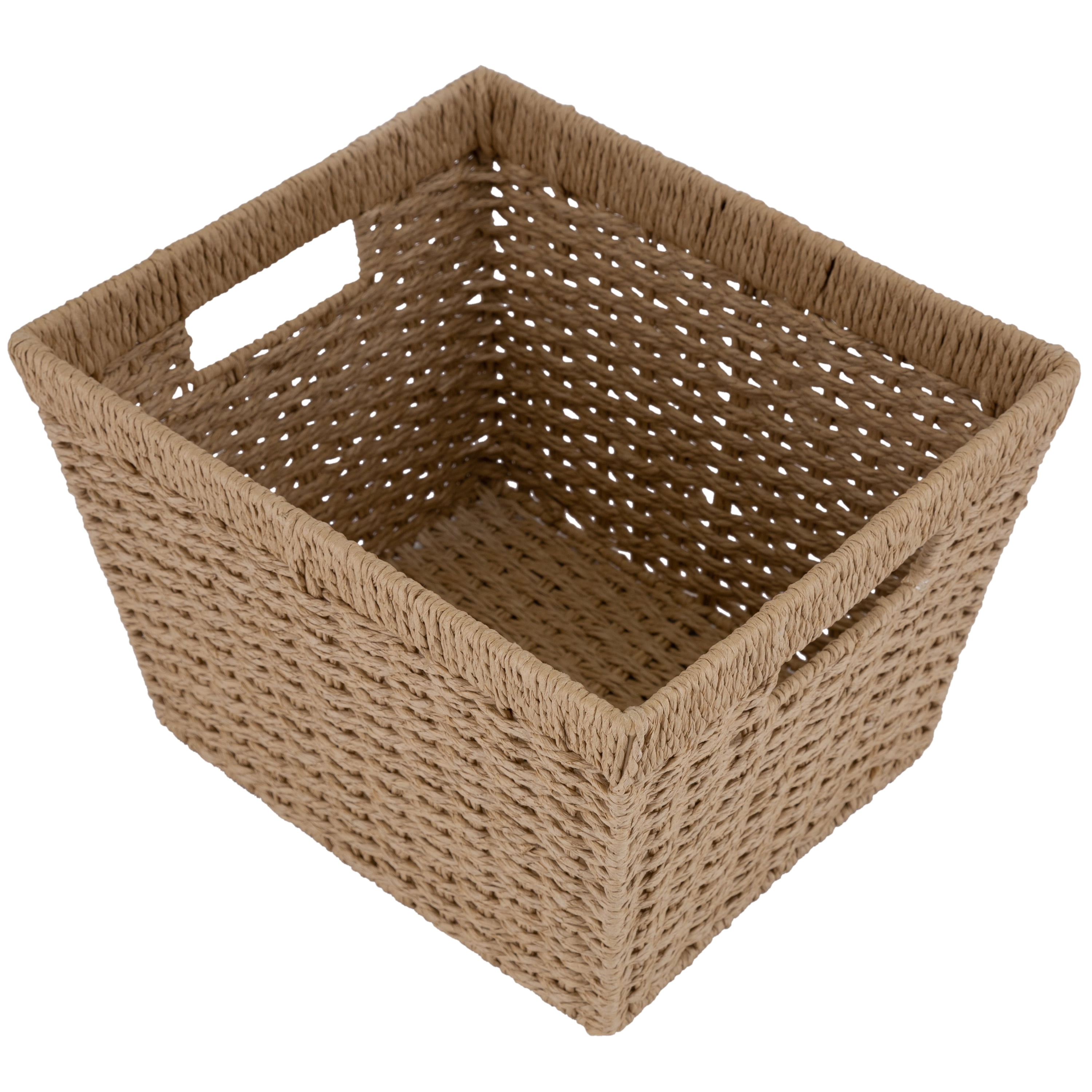 Simplify Dutch Weave Paper Rope Decorative Basket, Handles